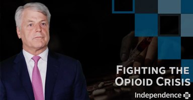 Man Fighting The Opioid Crisis Logo