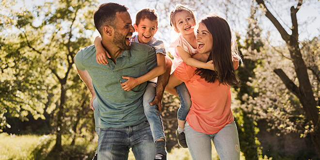 Happy Family Covered By An IBX Family Health Plan