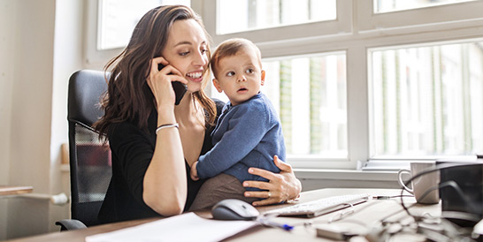 Woman On Phone Applying For A Chip Health Plan.