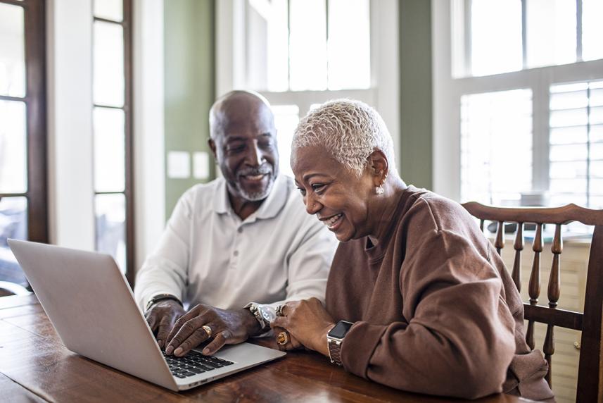 Couple on a laptop. 