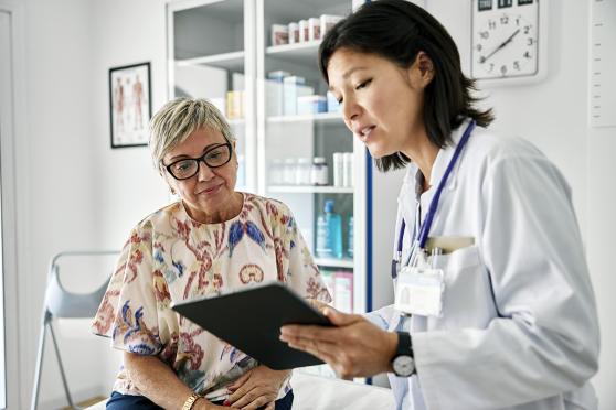 Woman and doctor