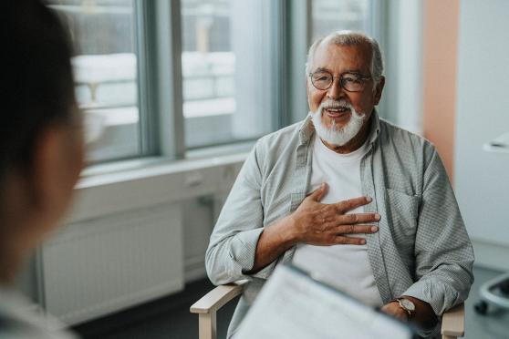 senior man talking to his doctor