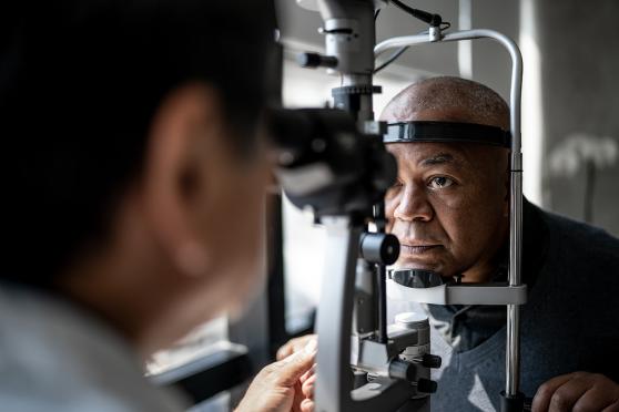 Man having an eye exam.