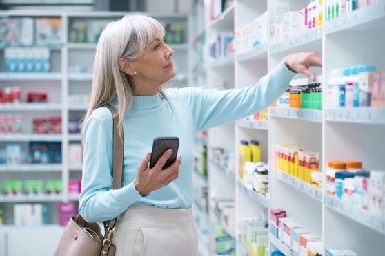 Woman at a pharmacy